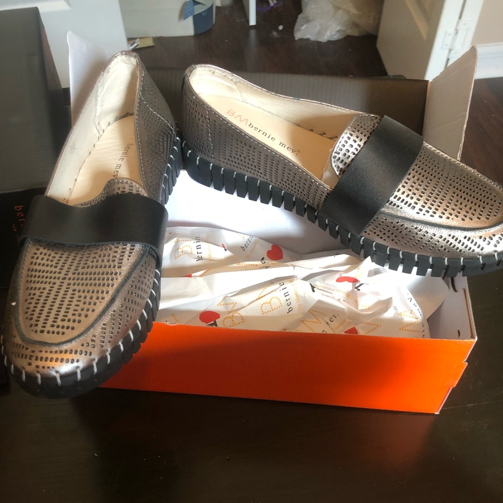 Bernie mev Gunmetal perforated leather sneaker